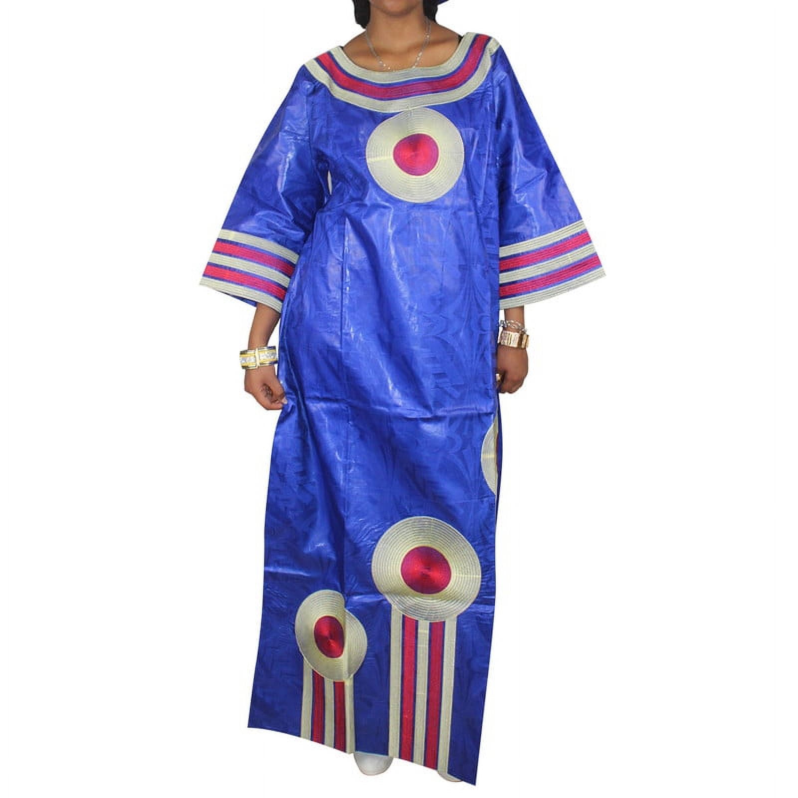 TIDOIRSA African Dresses For Women Elegant Floral Embroidered Plus Size Robe Scoop Neck Attire