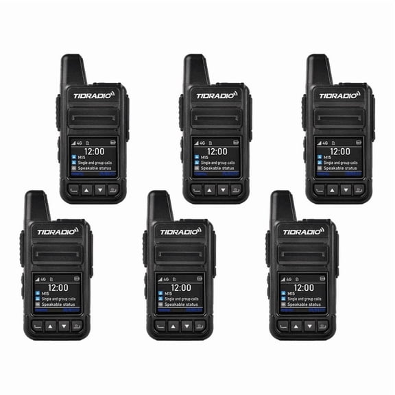 TIDRADIO TD-M15 Global Rapid Walkie Talkies  with Sim Cards,Unlimited Range 4G LTE POC Radio,Long Range Rechargeable Nationwide PTT Two Way Radios,Compatible with TD-M15,2 Way Radios-6Pack