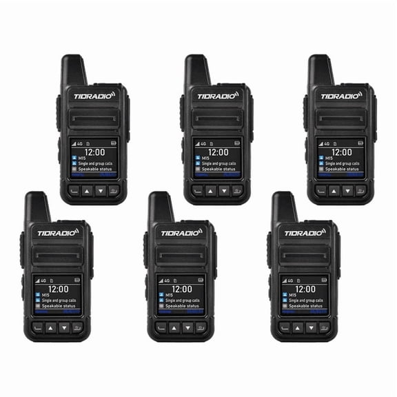 TIDRADIO TD-M15 Global Rapid Walkie Talkies with Sim Cards,Unlimited Range 4G LTE POC Radio,Long Range Rechargeable Nationwide PTT Two Way Radios,Compatible with TD-M15,2 Way Radios-6Pack