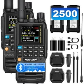 TIDRADIO TD-H3 Ham Radio 8-Band Long Rechargeable 2500mAh Large Batteries Range Walkie Talkies Rechargeable Handheld Portable Two Way Radios,Wireless Replication,DTMF FM AM NOAA(2 Pack)