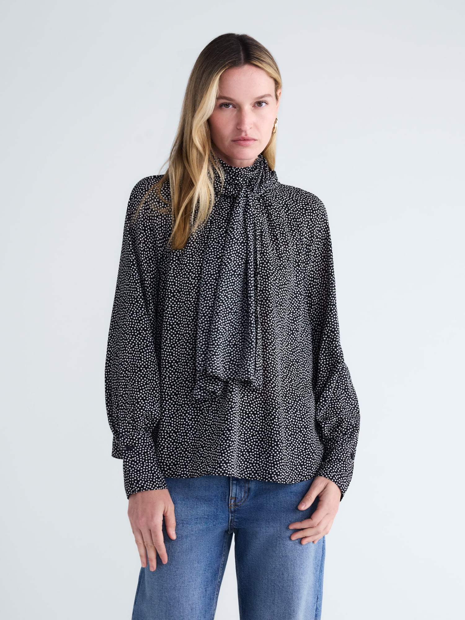 Scoop Women's and Women's Plus Tie Back Blouse, Sizes XS-4X
