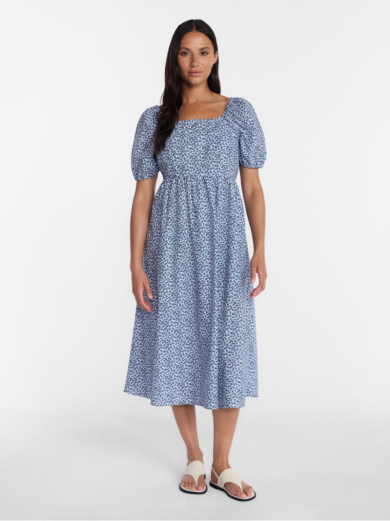 white christmas dresses Tencel-Cotton Tie-Back Tiered Dress main image 0