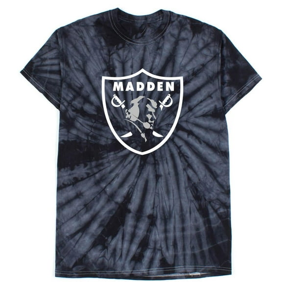 TIE-DYE BLACK Raiders John Madden Logo T-shirt ADULT SMALL