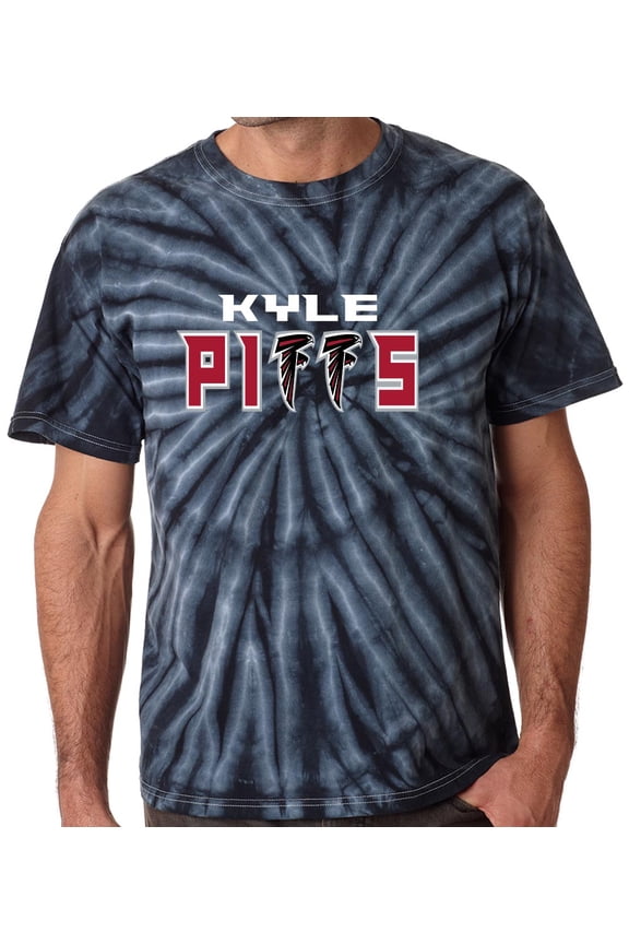 TIE-DYE Black Falcons Kyle Pitts Logo T-shirt ADULT