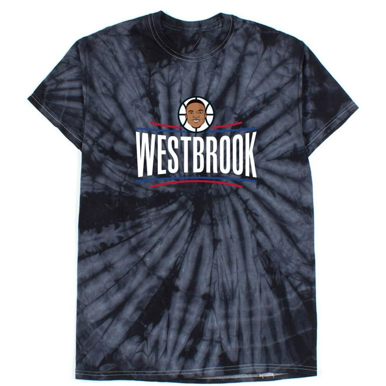 TIE DYE Black Russell Westbrook Clippers Brodie Logo T shirt