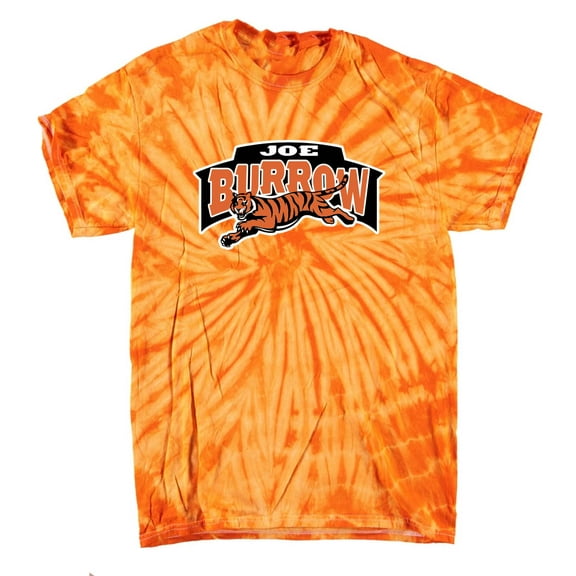 TIE-DYE ORANGE Joe Burrow Bengals Logo T-shirt ADULT SMALL