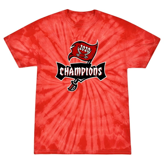 TIE-DYE RED Buccaneers Champs Logo Super T-shirt ADULT