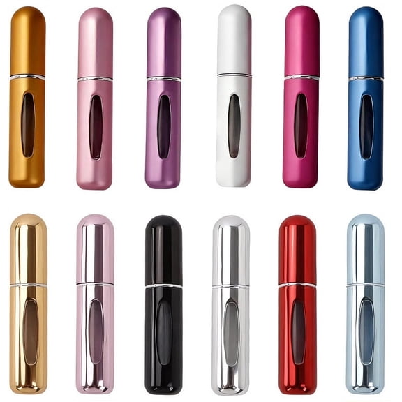 TIE-DailyNec 12 PCS Travel Refillable Perfume Atomizer, Mini Portable Perfume Refill Spray Bottle, 5ML Empty Fragrance Decant Dispenser for Women Men Holiday Outdoor Activities Business Trip