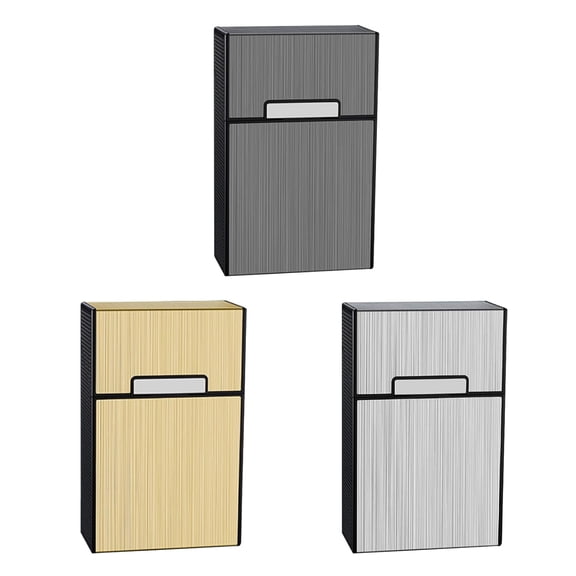 TIE-DailyNec Aluminum Metal Cigarette Case, Magnetic Flip Closure Brushed Holder for Men & Women, Holds 1820 Cigarettes
