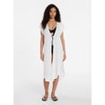 thumbnail image 1 of Time and Tru Women's Tie Front Coverup, Size L/XL, Winter White, 1 of 4