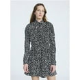 thumbnail image 1 of Scoop Women's and Women's Plus Tie Neck Mini Dress with Long Sleeves, Sizes XS-4X, 1 of 6