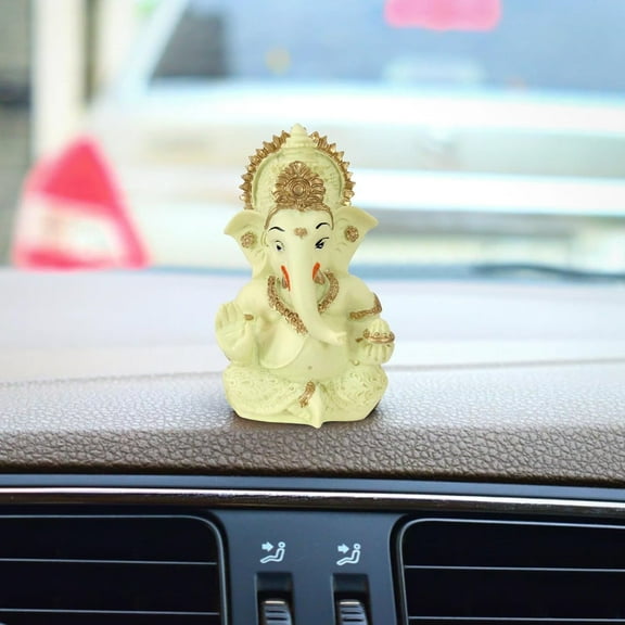 TIED RIBBONS Ganesh Statue for Car Dashboard | Resin, 3 Inch | Ganesha Idol for Home, Office, Desk, Pooja | Baby Ganesha Statues | Ganesha Festival Decoration | Indian God Idol Diwali Gifts