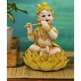 thumbnail image 1 of TIED RIBBONS Krishna Statue Hindu God Resin Statue | 5.2 X 4 Inch | Krishna Idol Figurine Decorative Showpiece for Table, House Warming Gifting, Diwali Decorations for Home and Diwali Gifts, 1 of 3