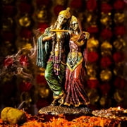 TIED RIBBONS Lord Radha Krishna Statue Hindu God Sculpture Figurines Religious Gift Items for Home D cor Pooja Room Mandir Office Desktop Housewarming