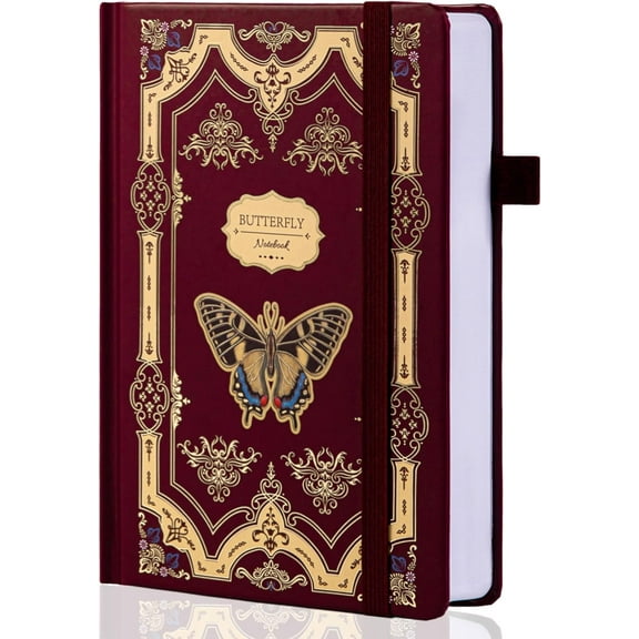 TIEFOSSI Butterfly Journals,Lay Flat Notebook,320 Numbered Pages A5 Journaling