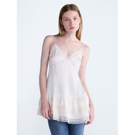 Scoop Women's and Women's Plus Tiered Lace Cami, Sizes XS-4X