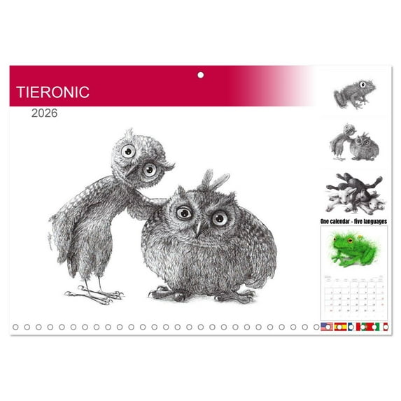 TIERONIC (Monthly Wall Calendar 2026 16.5 x 23.4 (open)), CALVENDO 14 Month Calendar
