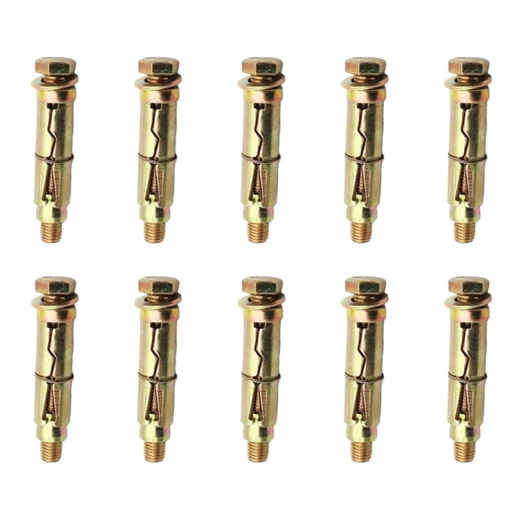 TIERPOP 10Pieces M/8/10/12/6 Concrete Anchors Bolts Rustproof Fully Threaded for Indoor and Outdoor Use in Various Applications