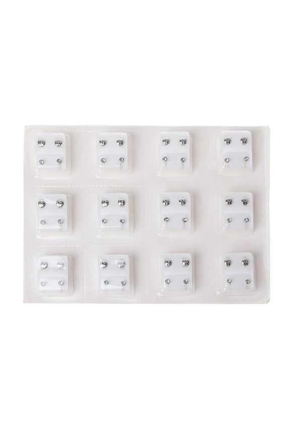 12 Pairs Ear Gun Piercing Earrings Copper 3mm CZ Studs Piercing Jewelry