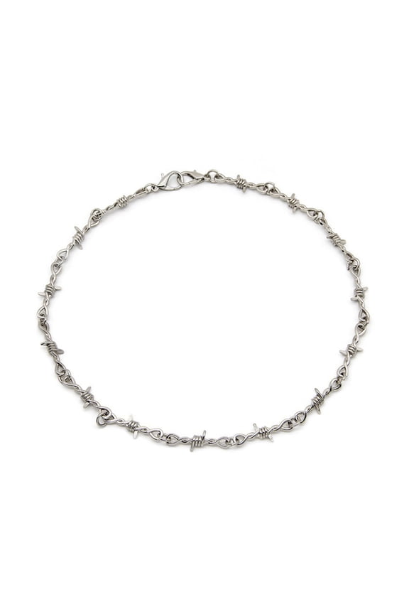 2-in1 Brambles Link Chain Choker Barbed Wire Bracelet for Men Women Jewelry Gift