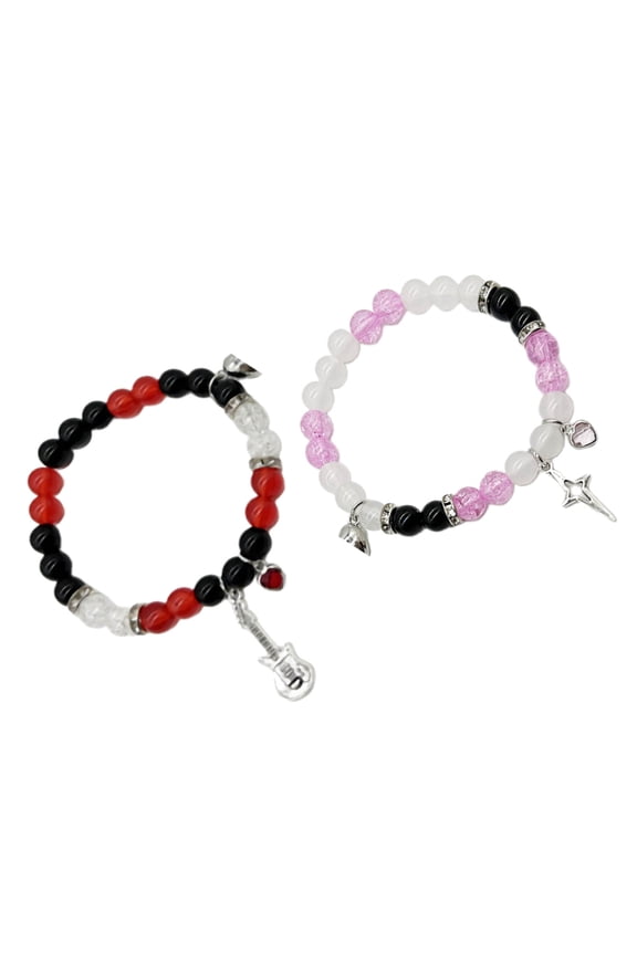 2pcs Spiders Bracelets for Women Men Magnetic Heart Couple Bangle Gift