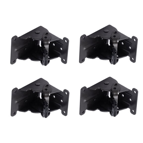 TIERPOP 4Pcs Foldable Lock Hinge 90 Degrees Folding Hinge Bracket Extension Hardware for Table Leg Bed Leg Feet