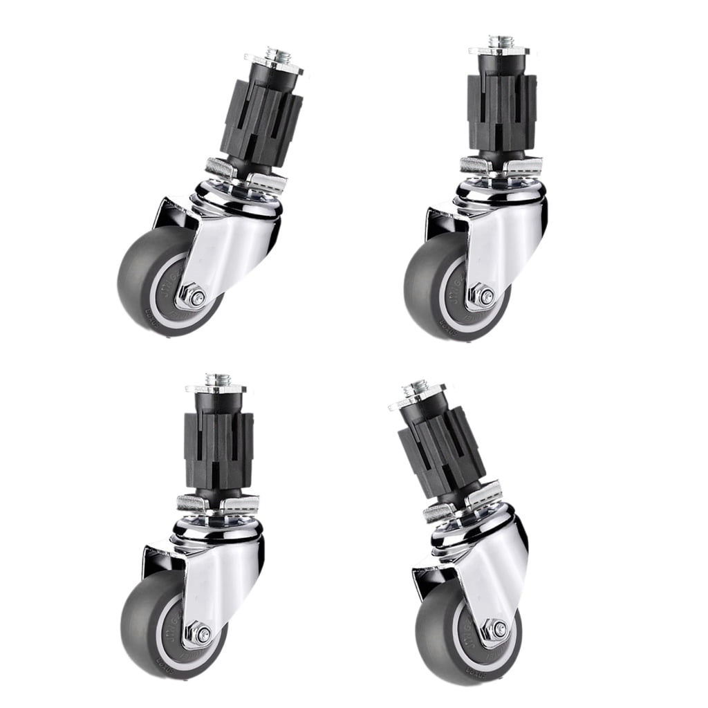 TIERPOP 4Pcs Furniture Swivels Casters Rubber Wheel Furniture Square Tube Universals Wheel Quiet Brake Caster Enduring