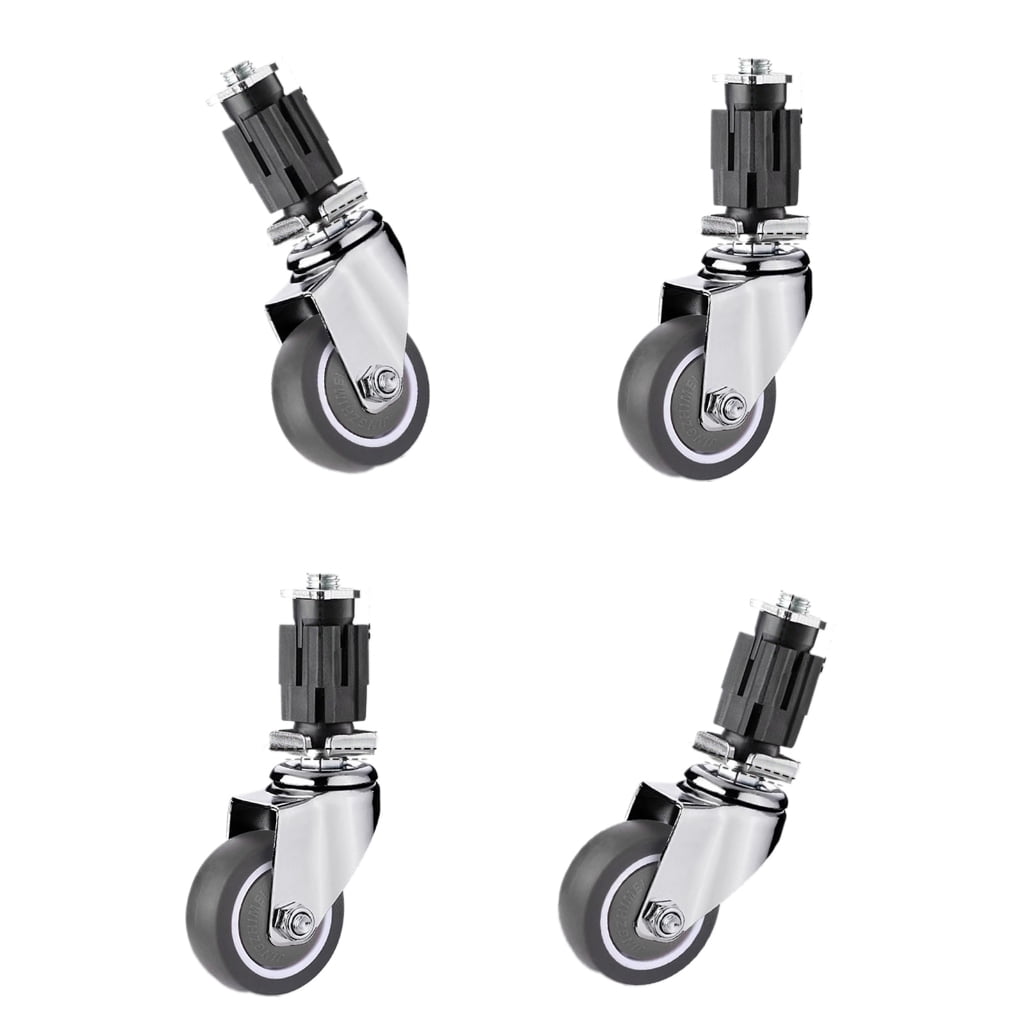 TIERPOP 4Pcs Furniture Swivels Casters Rubber Wheel Furniture Square Tube Universals Wheel Quiet Brake Caster Enduring