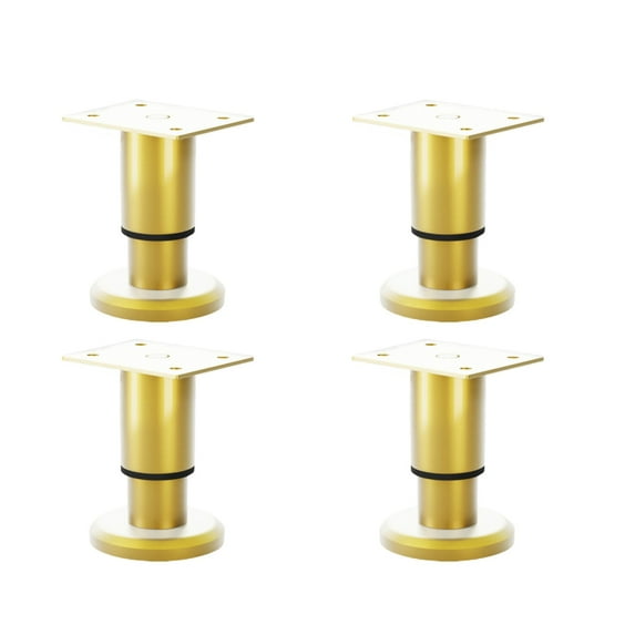 TIERPOP 4Pcs Gold Colored Adjustable Furniture Legs Flexible Height Steel Rack for Various Furnishings