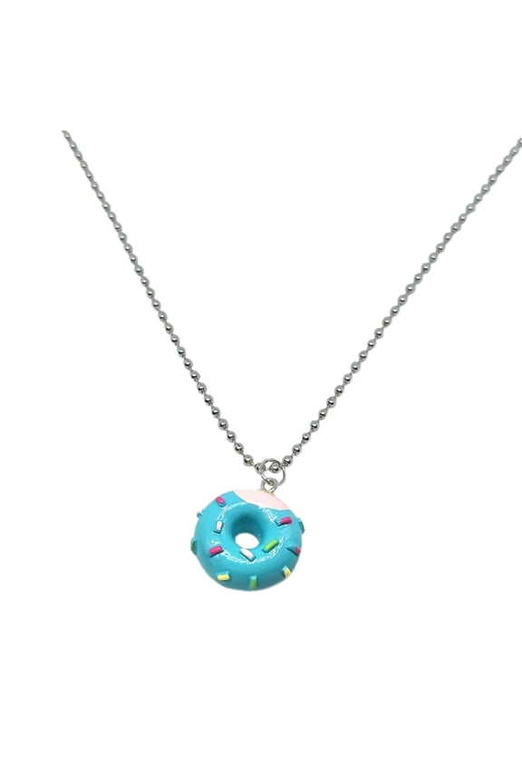 Acrylic Mini Donuts Pendant Necklace Funny Choker Neck Chain Fashion Jewelry