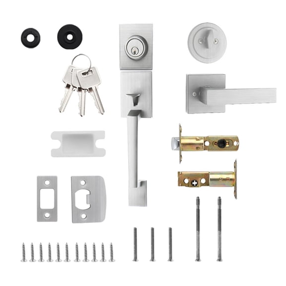 TIERPOP Adjustable Door Handle for Entry door Lock & Reversible Door Handle Adjustable Mount for Left/Right Handed Use