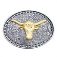TIERPOP Bull Heads Belt Buckle Horse Eagle Cowboy Belt Buckle Fit 1.5