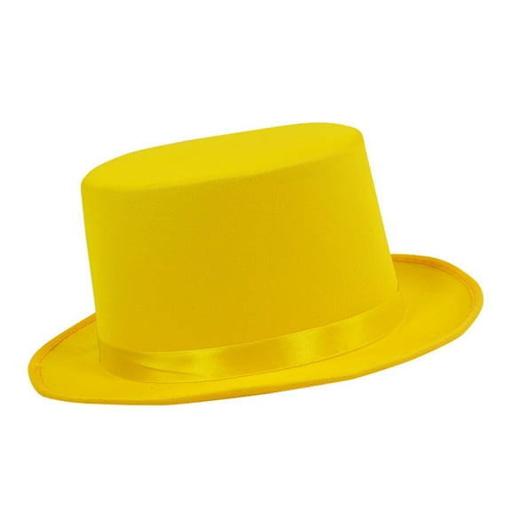 TIERPOP Classical Flat Brim Fedoras Hat with Decorative Ribbon for Trendy Outfit Casual Wear Magician Hat for Casual Occassion