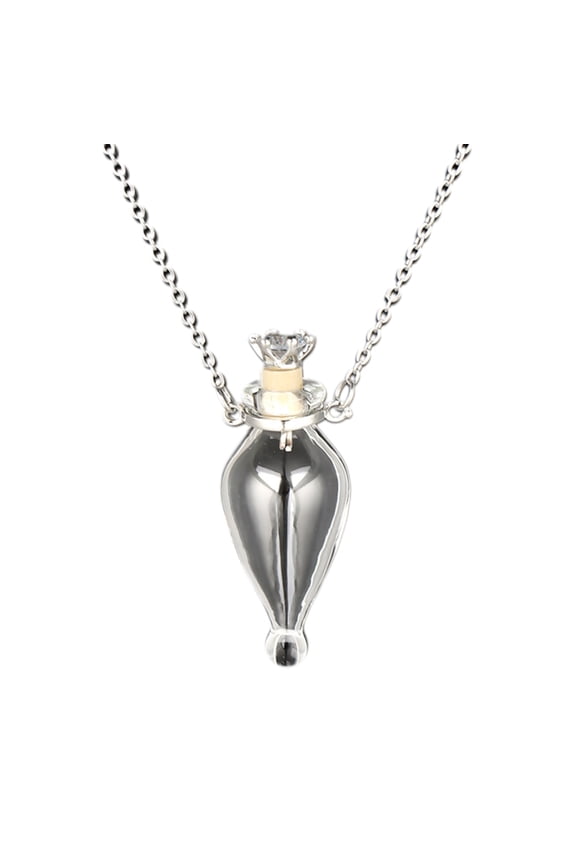 Clear Tear Drop Vial Essential Oil Pendant Necklace Women for Titanium Steel Cha