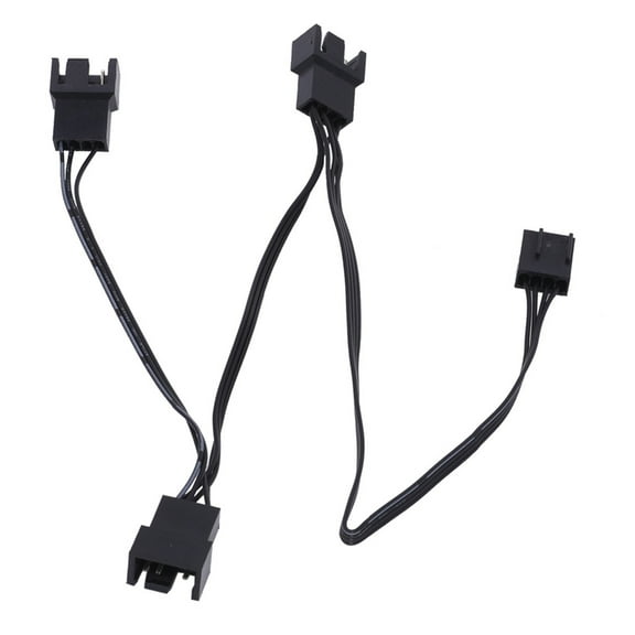 TIERPOP Computer Case Fan Power Adapter Cable, 4 Pin To 3 Way PWM Splitter 4Pin PWM Fan Splitter Cable Fan Speed Control