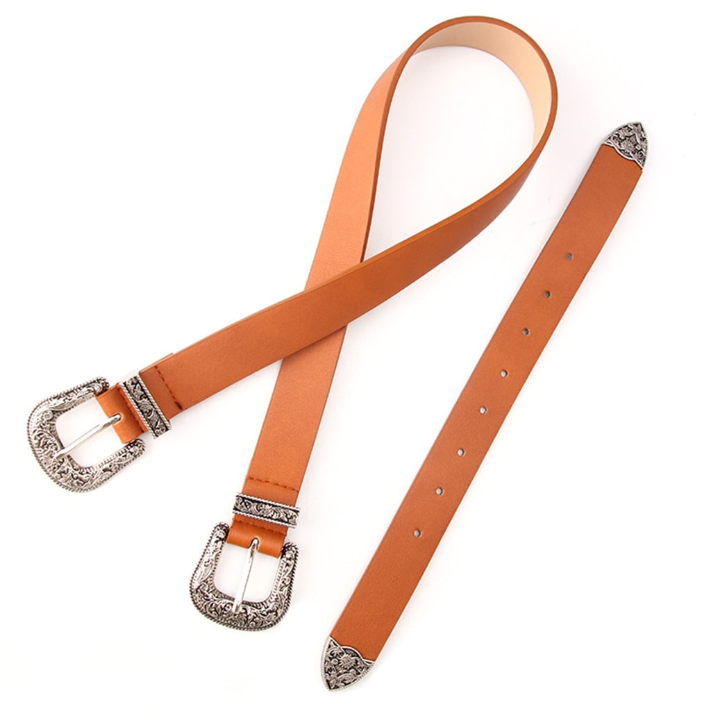 TIERPOP DoubleBuckle Western Belt Jean Cowboy Belt Vintage Western