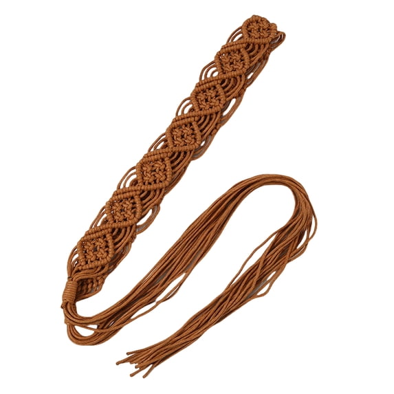 TIERPOP Ethnic Wax Rope Belt for Girl Bohemian Rope Belt for Shirt Dress Fashion Dress Accessories Adjustable Decorative Belt