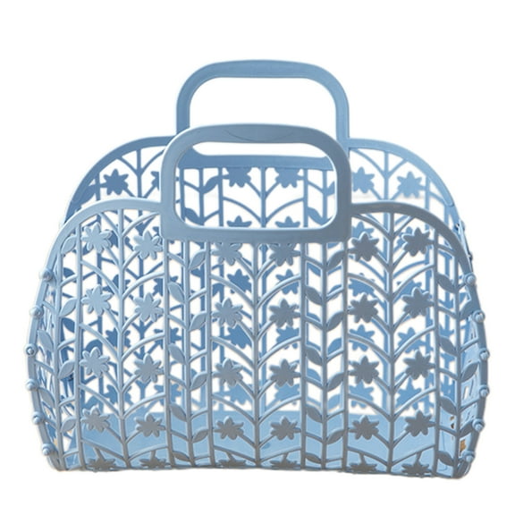 TIERPOP Foldable Beach Bag for Kids Girls Bathroom Basket Handbag Reusable Gift Bag