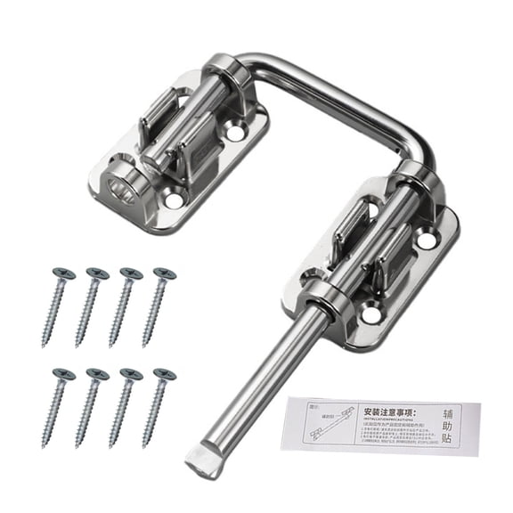 TIERPOP Heavy Duty Door Lock Bracket 180 Degree Rotation Surfaces Steel Gate Latches Uprgades for Indoor Outdoor Use