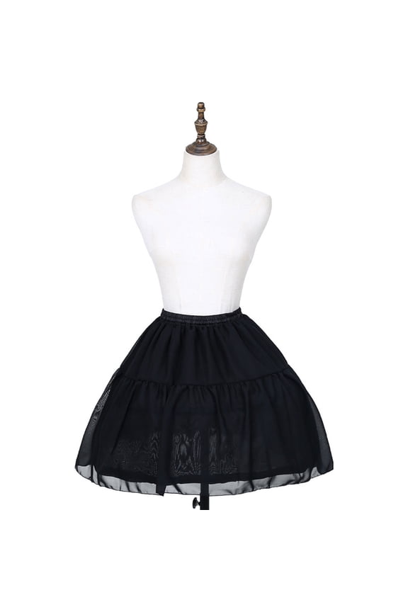 Petticoat Cage Crinoline Half Slips Wedding Accessories 18in Black Hoop Skirt 50s Vintage Under Skirt for Women Girls