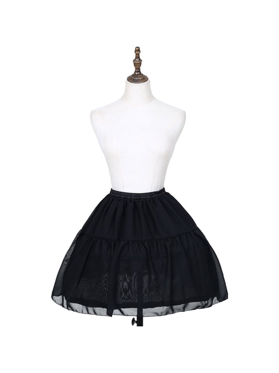 Petticoat Cage Crinoline Half Slips Wedding Accessories 18in Black Hoop Skirt 50s Vintage Under Skirt for Women Girls