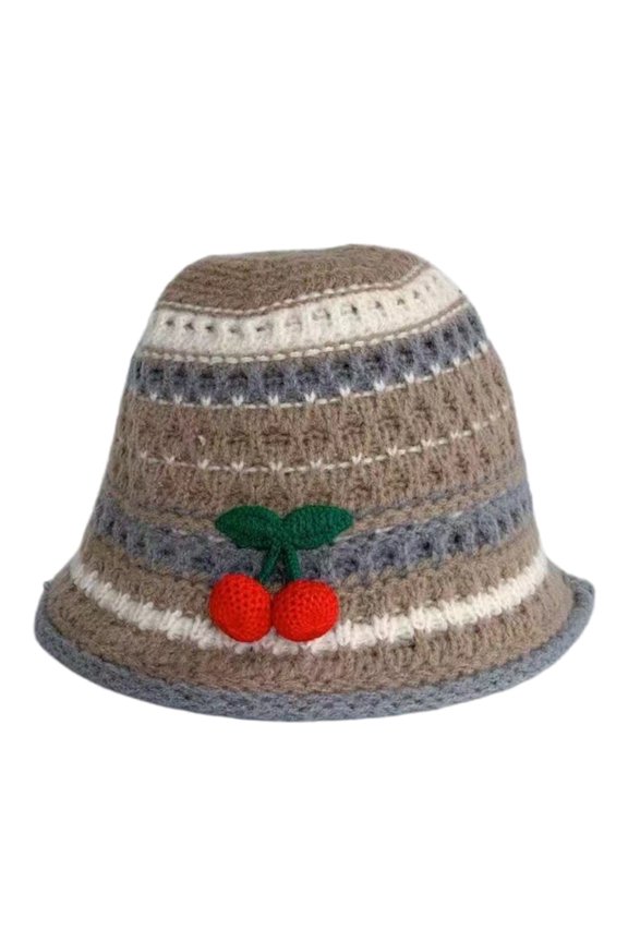 TIERPOP Plush Knitted Fisherman Hat Unisex Adjustable Hat Portable Elegant Bucket Hat for Outdoor Activity