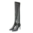 thumbnail image 1 of TIERPOP Rhinestone Boots for Women 3.5in High Heels Stretch Mesh Sexy Pointed Toe, 1 of 19