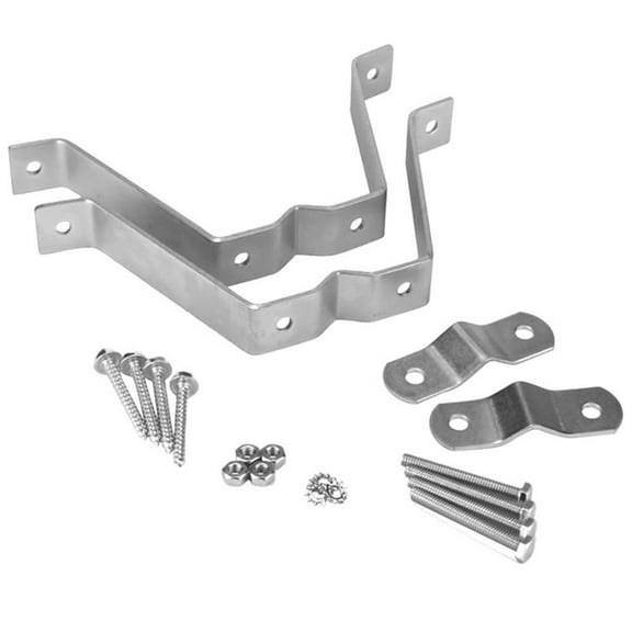 TIERPOP Set of 2 Sturdy Metal Wall Mount Poles Brackets Clamp Adjustable Designs Accessory for Antennas Flagpole Installation