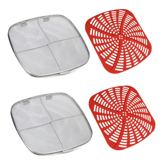 TIERPOP Stainless Steel Splatter Shield Silicone Liner Set for Ninjafoodi AG300 AG300C AG301C AG302 AG400 Air Accessories