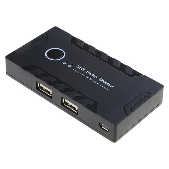 TIERPOP USB 2.0 Switch Hub 2 in 4 Out KVM Docking Station Printer Sharing Device Monitor Adapter Converter with 2 Cables