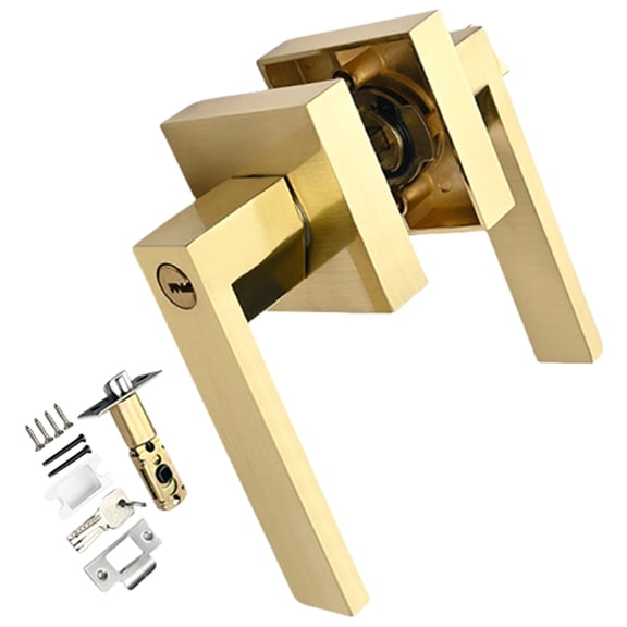 TIERPOP Upgrades Interior Door Handle Lock Set Aluminium with Key Elegant Door Handle Lock Set Privacy Door Handle Lock with Key