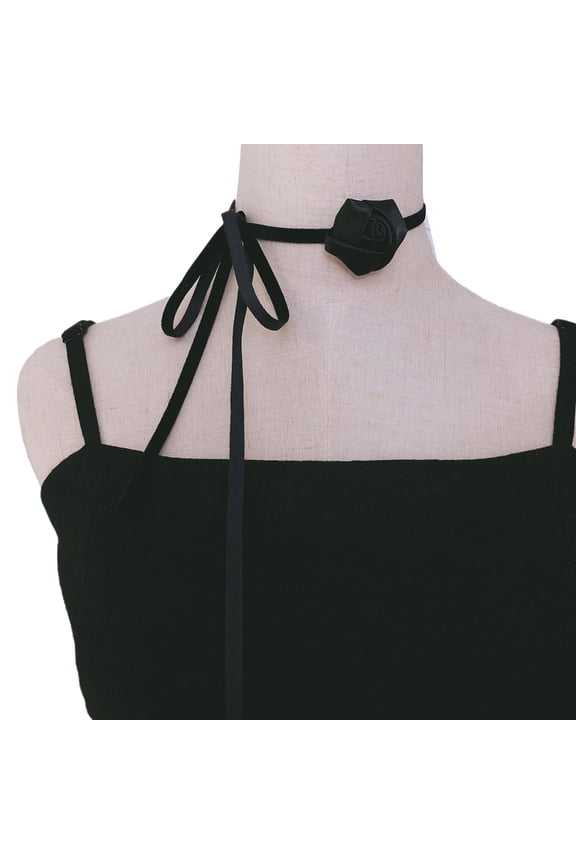 Vintage French Fashionable Flower Choker Slim Long Chain Neck Strap Collar