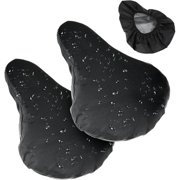 TIESOME 2 Pcs Waterproof Bike Seat Cover, Bicycle Seat Cover Rain, Bike Cushion Seat Protector with Drawstring Washable Saddle Cover Rain Cover Accessories for Women Men City/Mountain