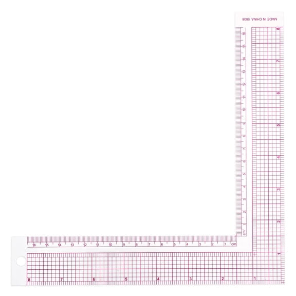 TIESOME L-Square Ruler Clear Sewing Ruler, Plastic Measure Tailor 90 Degree Square Framing Measuring Tool Fabric Supplies for Pattern Making(1 PCS)